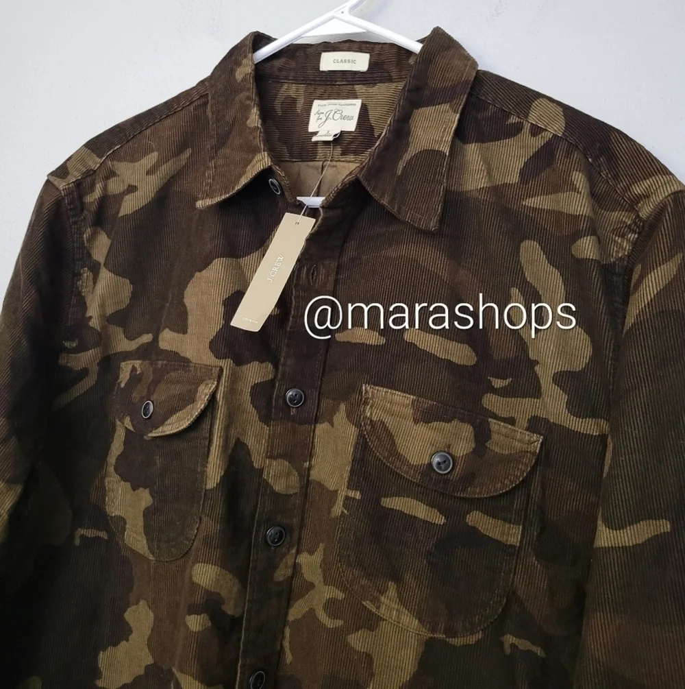 J. CREW Camo Corduroy Workshirt